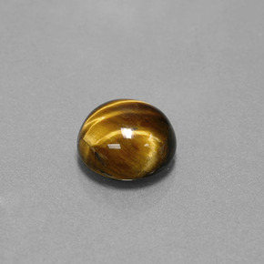 Tiger's eye marrom natural 3,72ct, corte redondo, opaco