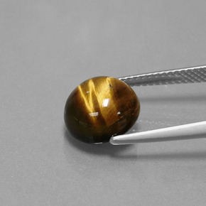Tiger's eye marrom natural 3,72ct, corte redondo, opaco