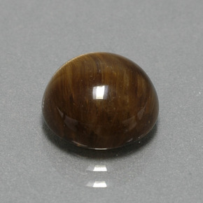 Tiger's eye marrom natural 3,74ct, corte redondo, opaco