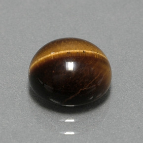 Tiger's eye marrom natural 2,79ct, corte redondo, opaco