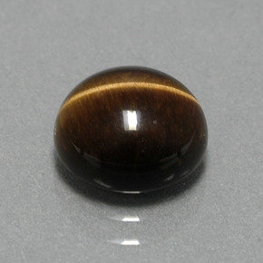 Tiger's eye marrom natural 2,78ct, corte redondo, opaco