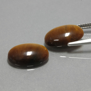 Pedras preciosas de tiger's eye marrom natural de  ct, corte oval, opaco
