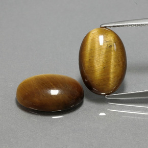 Pedras preciosas de tiger's eye marrom natural de  ct, corte oval, opaco