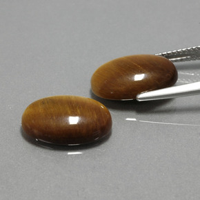 Pedras preciosas de tiger's eye marrom natural de  ct, corte oval, opaco