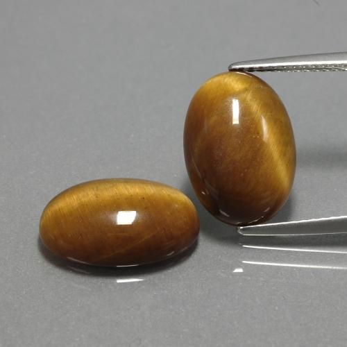 Pedras preciosas de tiger's eye marrom natural de 9,04 ct, corte oval, opaco
