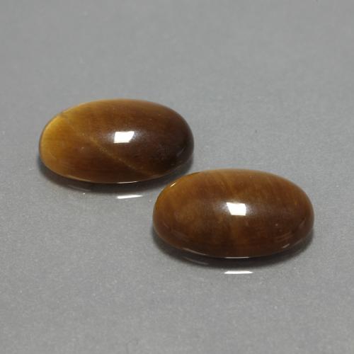 Pedras preciosas de tiger's eye marrom natural de 9,04 ct, corte oval, opaco