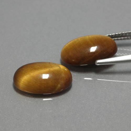 Pedras preciosas de tiger's eye marrom natural de 9,04 ct, corte oval, opaco
