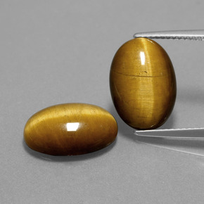 Pedras preciosas de tiger's eye marrom natural de  ct, corte oval, opaco