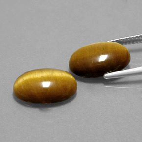 Pedras preciosas de tiger's eye marrom natural de  ct, corte oval, opaco