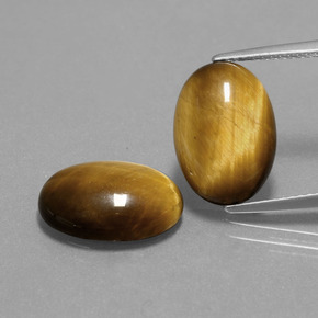 Pedras preciosas de tiger's eye marrom natural de 9,10 ct, corte oval, opaco