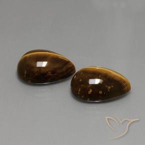 Pedras preciosas de Olho de Tigre castanho-avermelhado natural de 22.97 ct, Formato de pêra, Opaco