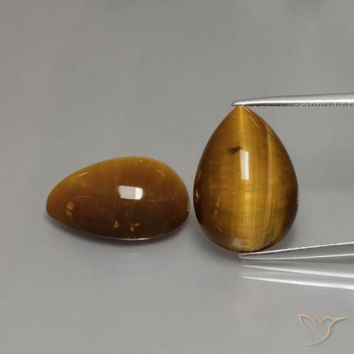 22.63ctw Natural Marrom dourado Olho de Tigre, Formato de pêra, Opaco