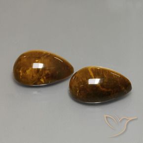Pedras preciosas de Olho de Tigre Marrom Quente natural de 22.82 ct, Formato de pêra, Opaco