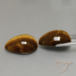 Pedras preciosas de Olho de Tigre Marrom Quente natural de 22.82 ct, Formato de pêra, Opaco