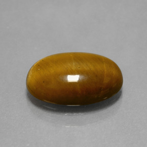 Olho de Tigre Dourado Marrom Natural 4.37ct, Corte Oval, Opaco