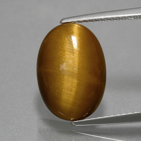 Olho de Tigre Dourado Marrom Natural 4.49ct, Corte Oval, Opaco