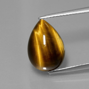 Tiger's eye marrom natural 5,05ct, formato de pêra, opaco