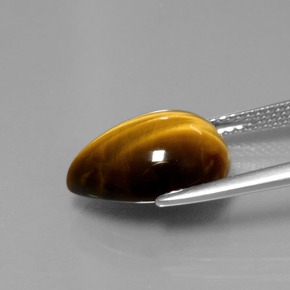 Tiger's eye marrom natural 5,05ct, formato de pêra, opaco