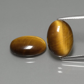 Pedras preciosas de tiger's eye marrom natural de  ct, corte oval, opaco