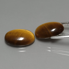 Pedras preciosas de tiger's eye marrom natural de  ct, corte oval, opaco