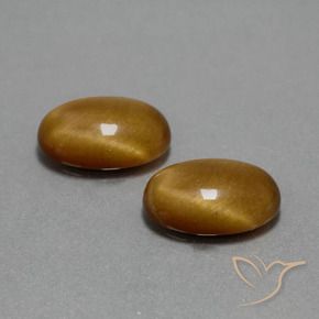 Pedras preciosas de Olho de Tigre Marrom dourado natural de 9.05 ct, oval, Opaco