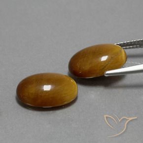 Pedras preciosas de Olho de Tigre Marrom dourado natural de 9.05 ct, oval, Opaco