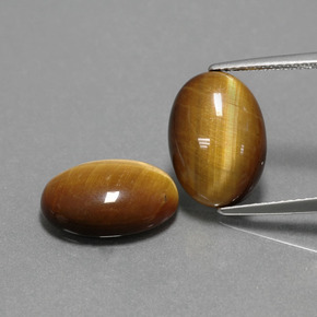 Pedras preciosas de tiger's eye marrom natural de  ct, corte oval, opaco