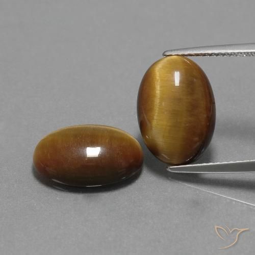 9.13ctw Natural Marrom Quente Olho de Tigre, oval, Opaco