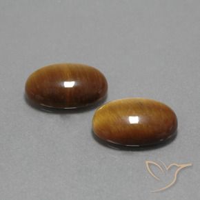 Pedras preciosas de Olho de Tigre Castanho Médio-Claro natural de 9.08 ct, oval, Opaco
