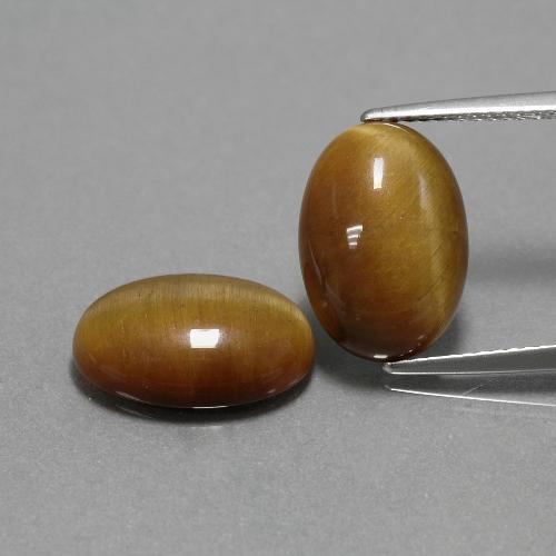 Pedras preciosas de Olho de Tigre Marrom Quente natural de 8.98 ct, Corte Oval, Opaco