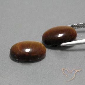 Pedras preciosas de Olho de Tigre Marrom dourado natural de 9.06 ct, oval, Opaco