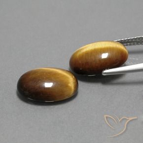 Pedras preciosas de tiger's eye marrom natural de 9,00 ct, corte oval, opaco