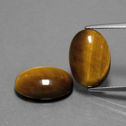Pedras preciosas de Olho de Tigre Marrom dourado natural de 8.94 ct, Corte Oval, Opaco