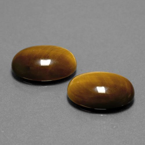 Pedras preciosas de Olho de Tigre Marrom dourado natural de 8.94 ct, Corte Oval, Opaco