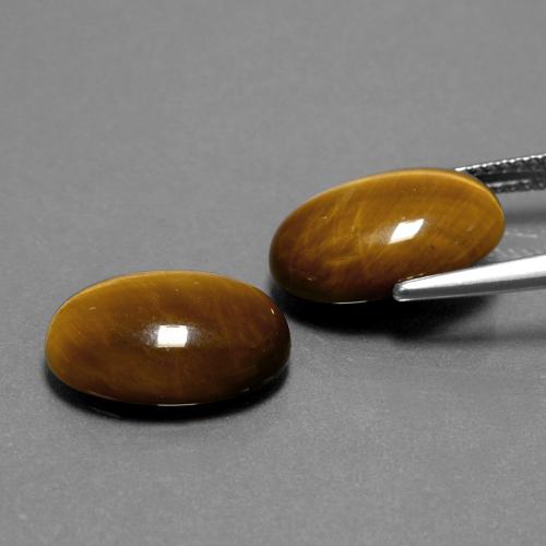 Pedras preciosas de Olho de Tigre Marrom dourado natural de 8.94 ct, Corte Oval, Opaco