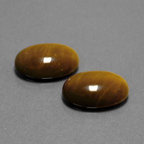 Pedras preciosas de tiger's eye marrom natural de  ct, corte oval, opaco
