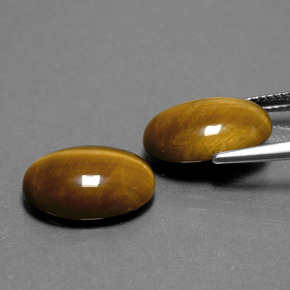 Pedras preciosas de tiger's eye marrom natural de  ct, corte oval, opaco