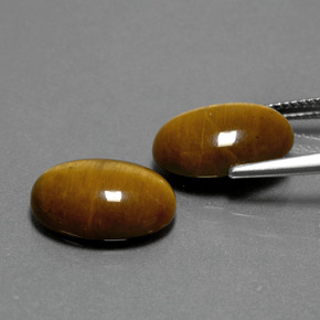 Pedras preciosas de tiger's eye marrom natural de  ct, corte oval, opaco