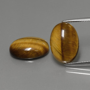 Pedras preciosas de tiger's eye marrom natural de  ct, corte oval, opaco