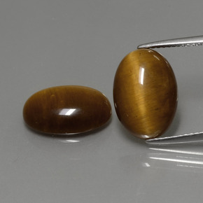 Pedras preciosas de tiger's eye marrom natural de  ct, corte oval, opaco