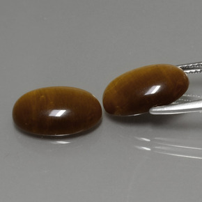 Pedras preciosas de tiger's eye marrom natural de  ct, corte oval, opaco