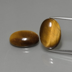 Pedras preciosas de tiger's eye marrom natural de  ct, corte oval, opaco