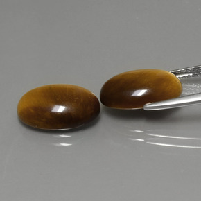 Pedras preciosas de tiger's eye marrom natural de  ct, corte oval, opaco
