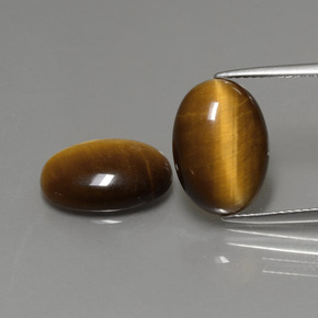 Pedras preciosas de tiger's eye marrom natural de  ct, corte oval, opaco