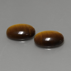 Pedras preciosas de tiger's eye marrom natural de  ct, corte oval, opaco