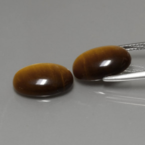 Pedras preciosas de tiger's eye marrom natural de  ct, corte oval, opaco