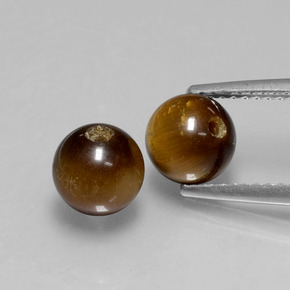 Pedras preciosas de tiger's eye marrom natural de  ct, esfera / bola, opaco