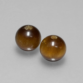 Pedras preciosas de tiger's eye marrom natural de  ct, esfera / bola, opaco