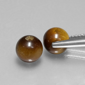 Pedras preciosas de tiger's eye marrom natural de  ct, esfera / bola, opaco