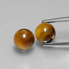 Pedras preciosas de tiger's eye marrom natural de  ct, esfera / bola, opaco